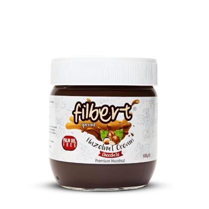 Filbert Spread Premium Hazelnut Chocolate Cream – 400g Jar | Palm Oil Free, Non-GMO, Gluten Free | Smooth & Creamy Hazelnut Cocoa Spread for Breakfast, Snacks & Desserts