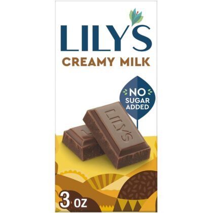 LILY'S Creamy Milk Chocolate Style No Sugar Added, Sweets Bar, 3 oz