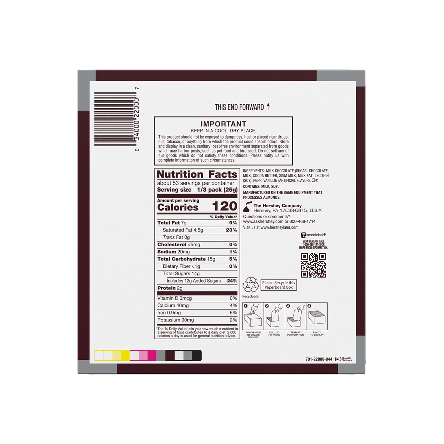 HERSHEY'S Milk Chocolate King Size, Candy Bars, 2.6 oz (18 Count) - Image 2