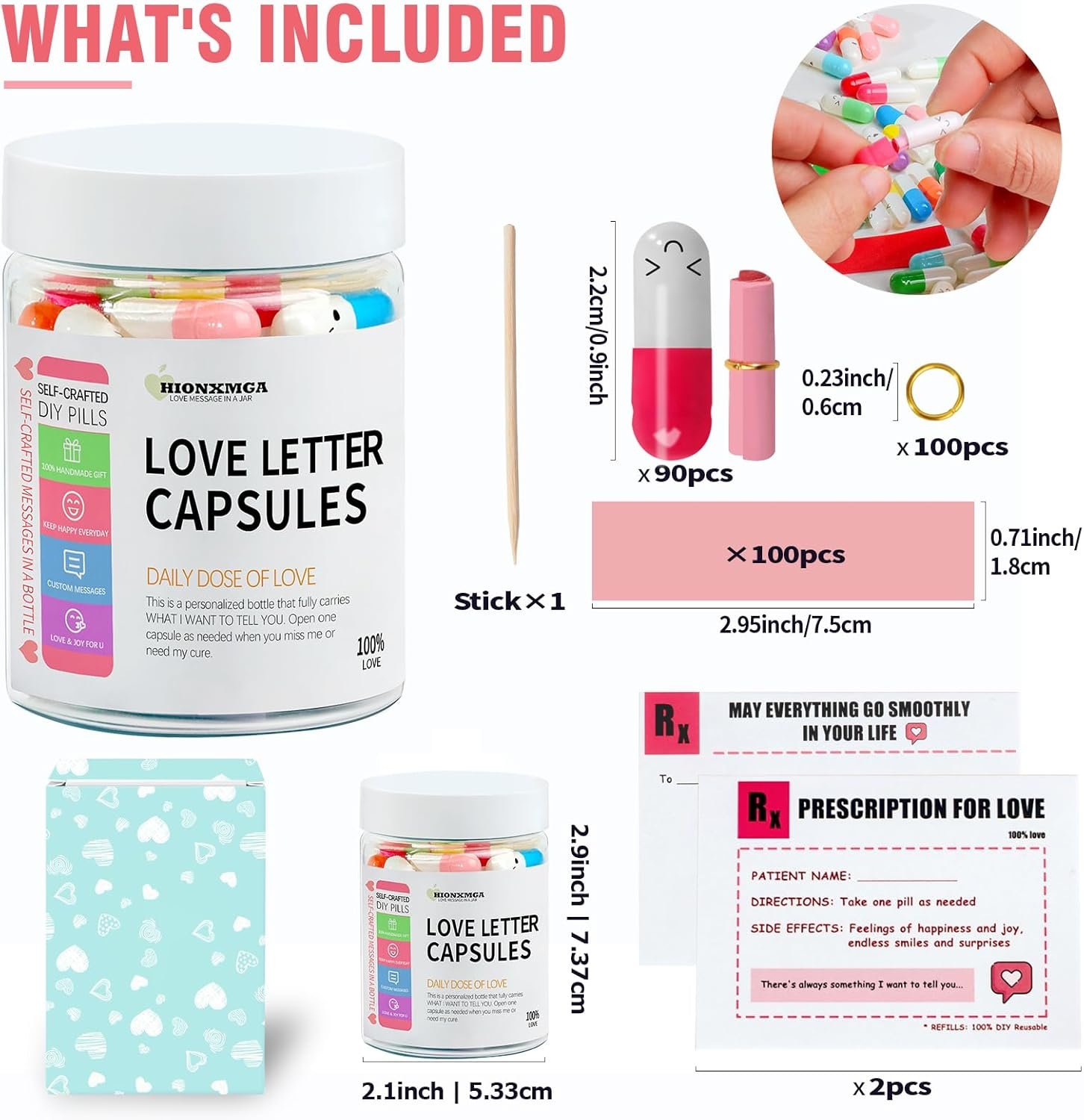 Boyfriend Girlfriend Birthday Gifts - 90 Cute Love Notes Capsule letter Message in a Bottle Romantic Way to Express Your Love for Him Her Anniversary Present for Men Women (Mixed Color) - Image 7