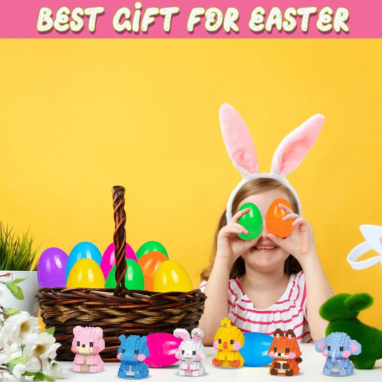 6 Pack Prefilled Easter Eggs with Toys Inside, Cute Mini Animals Building Blocks for Easter Basket Stuffers Essential, Easter Egg Fillers Gift for Kids Age 6-12+ - Image 5