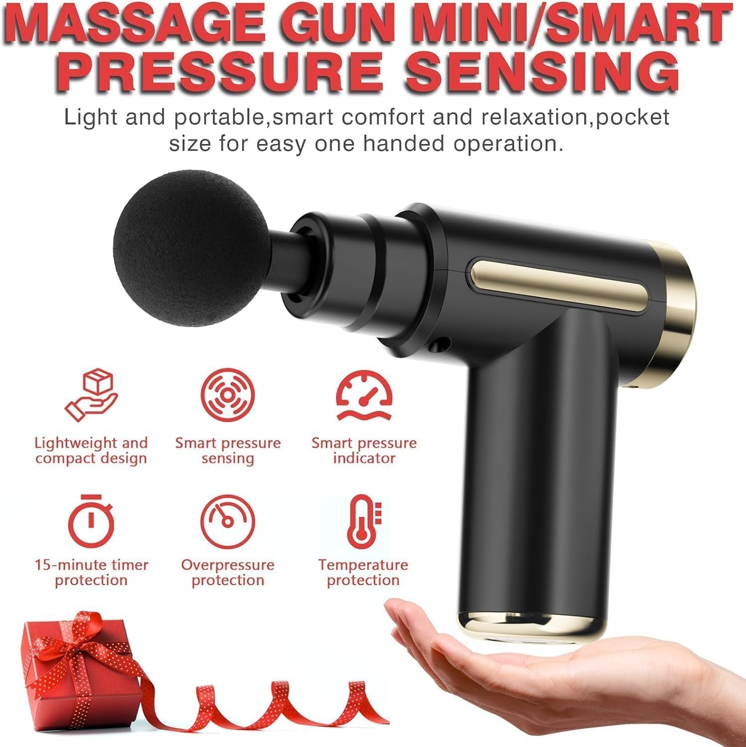 Mini Massage Gun Deep Tissue Muscle Massager with 6 Speeds & 4 Massage Heads, Super Quiet Handheld Percussion Massager for Pain Relief, Portable Electric Body Massager, Ideal Gift for Mom & Dad - Image 5