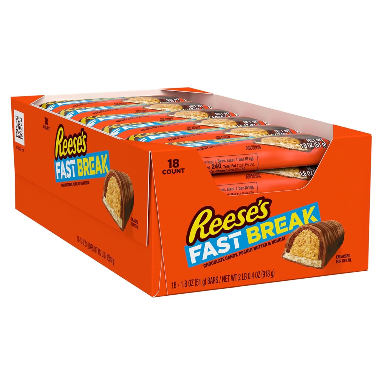 REESE'S FAST BREAK Peanut Butter Nougat Candy Bars, 1.8 oz (Pack of 18) - Image 4