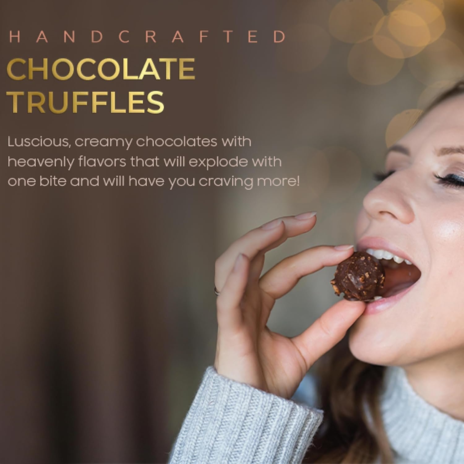 CRAVINGS BY ZOE Birthday Chocolate Truffles Gift Box | 8 Count | Assorted Gourmet Milk & Dark valentines chocolate Chocolate Candy Food Gift Basket Anniversary, Get Well, Holiday, Thank You Men Women Mom Her - Image 5