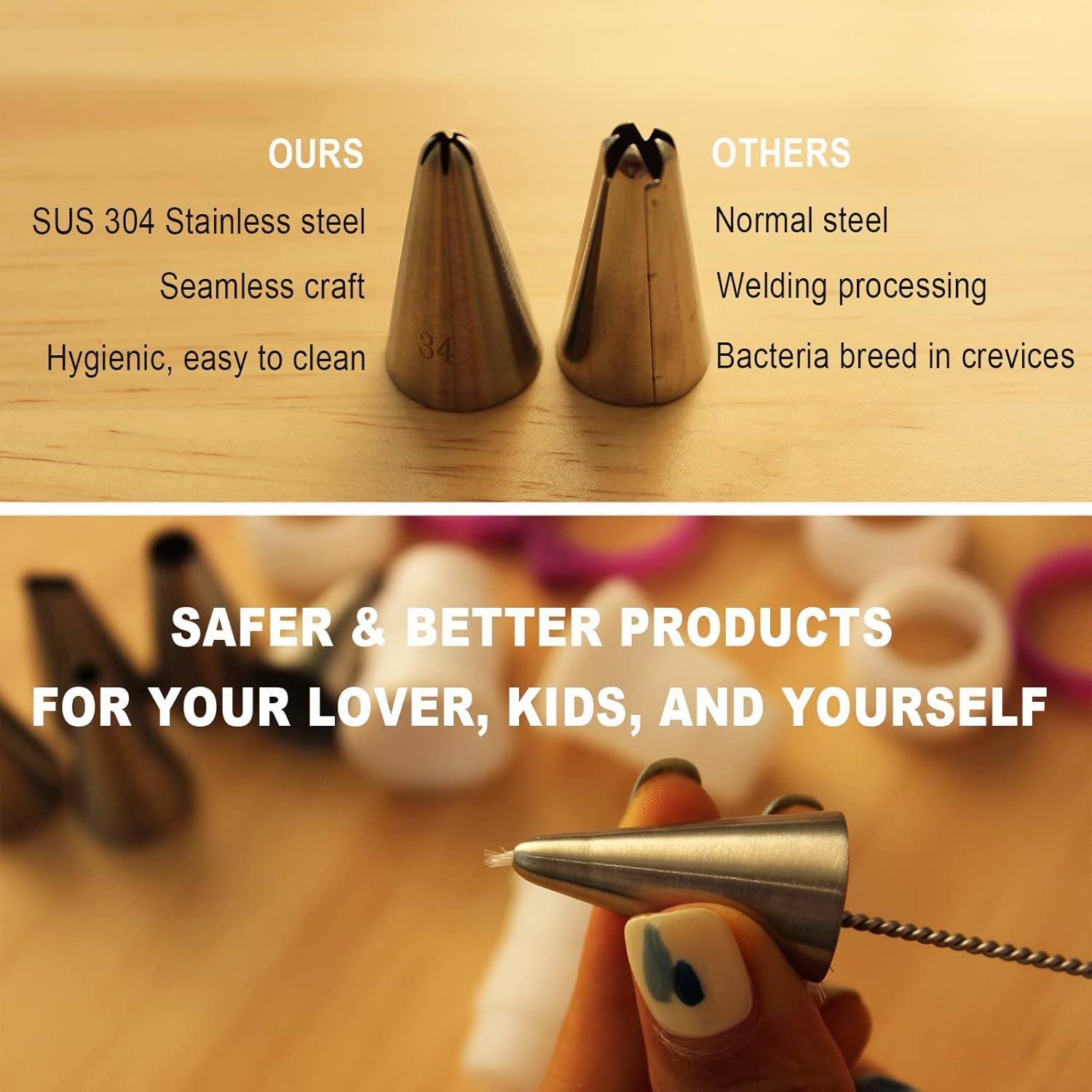 Cookie Decorating Supplies Kit 82Pcs With Storage Box, Sugar Cookies Turntable Set With 6 Piping Tips and Bags, Scribe Needle, Brush, Ideal Beginner Decorator Lover Kids Gift Valentine Halloween - Image 5