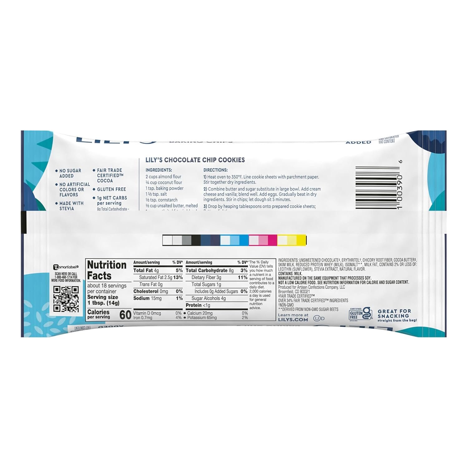 LILY'S Milk Chocolate Style No Sugar Added, Baking Chips Bag, 9 oz - Image 8