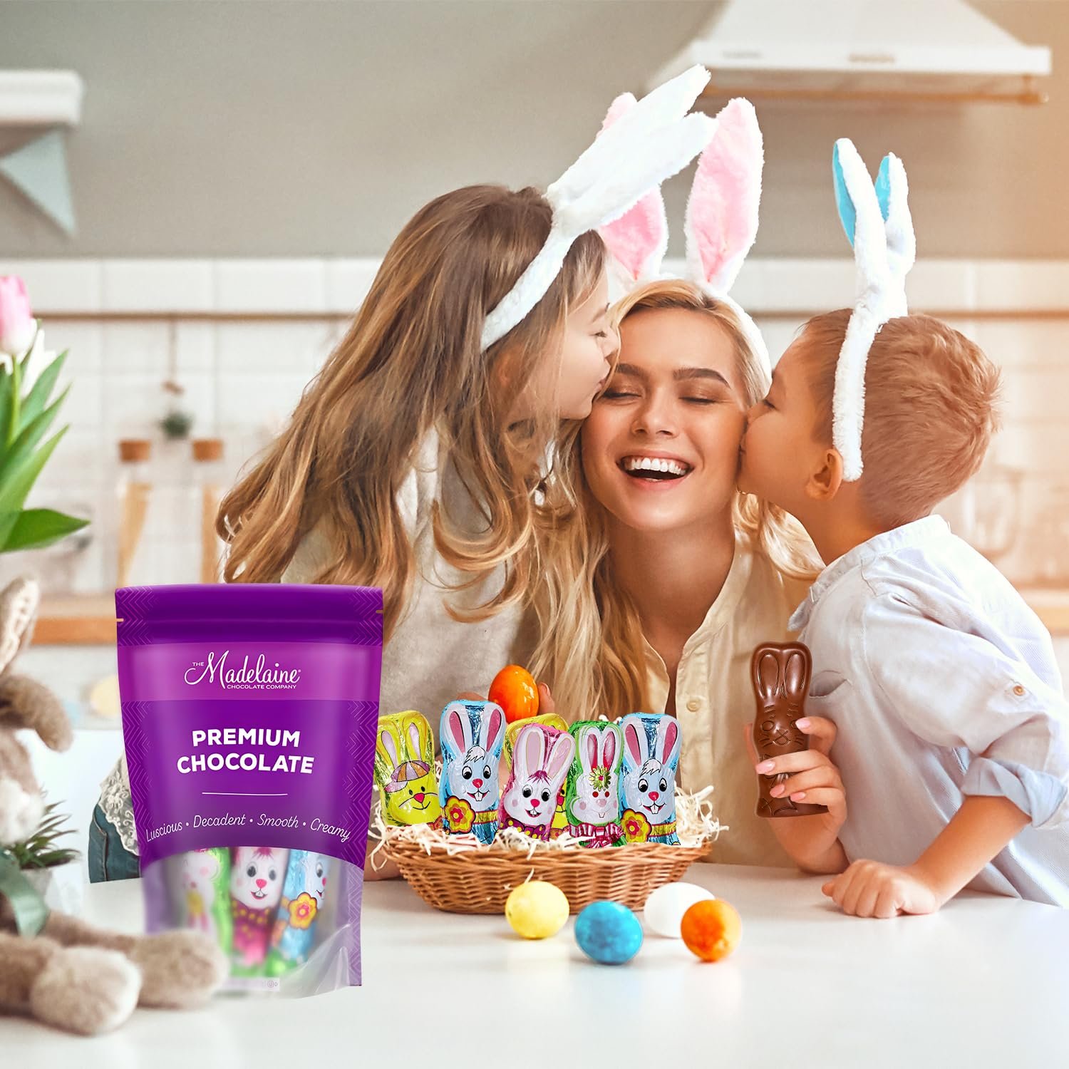 Madelaine Chocolate Easter Candy - Premium Milk Chocolate Bunny - Individually Wrapped Bunnies for Easter Baskets Essentials, Decorations & Gifts - 6 Pack, 1 oz Each - Image 3