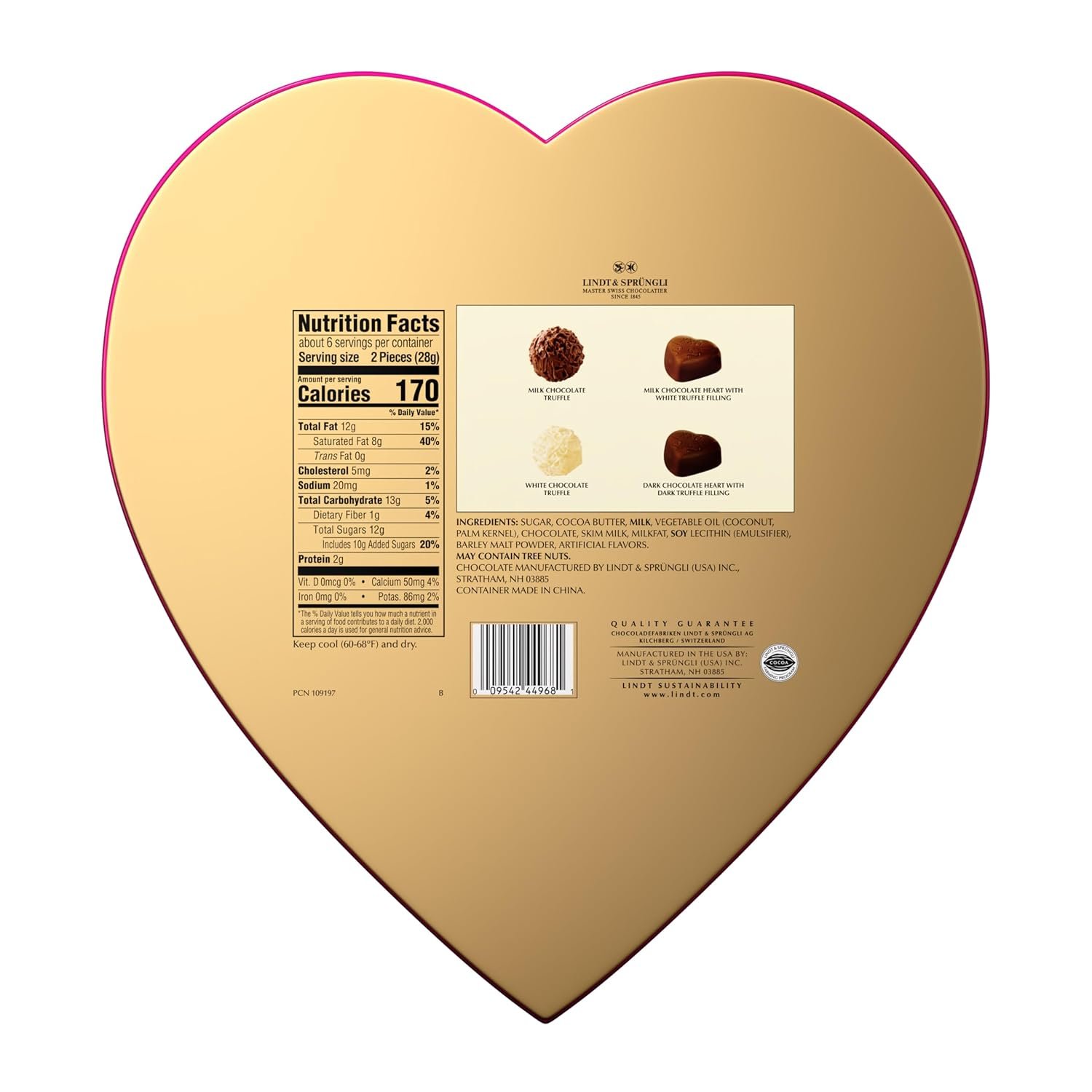 Lindt Valentine's Gourmet Heart Assorted Chocolate Candy Truffles, 5.7 oz. - Image 9