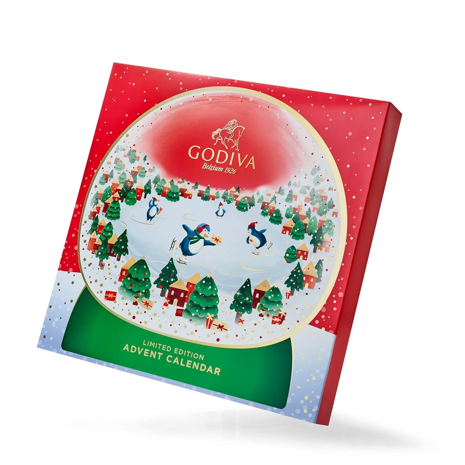 Godiva 2025 Advent Calendar, Limited Edition Deluxe Snowglobe Chocolate Assortment Holiday Gift Box for Christmas, 24pc