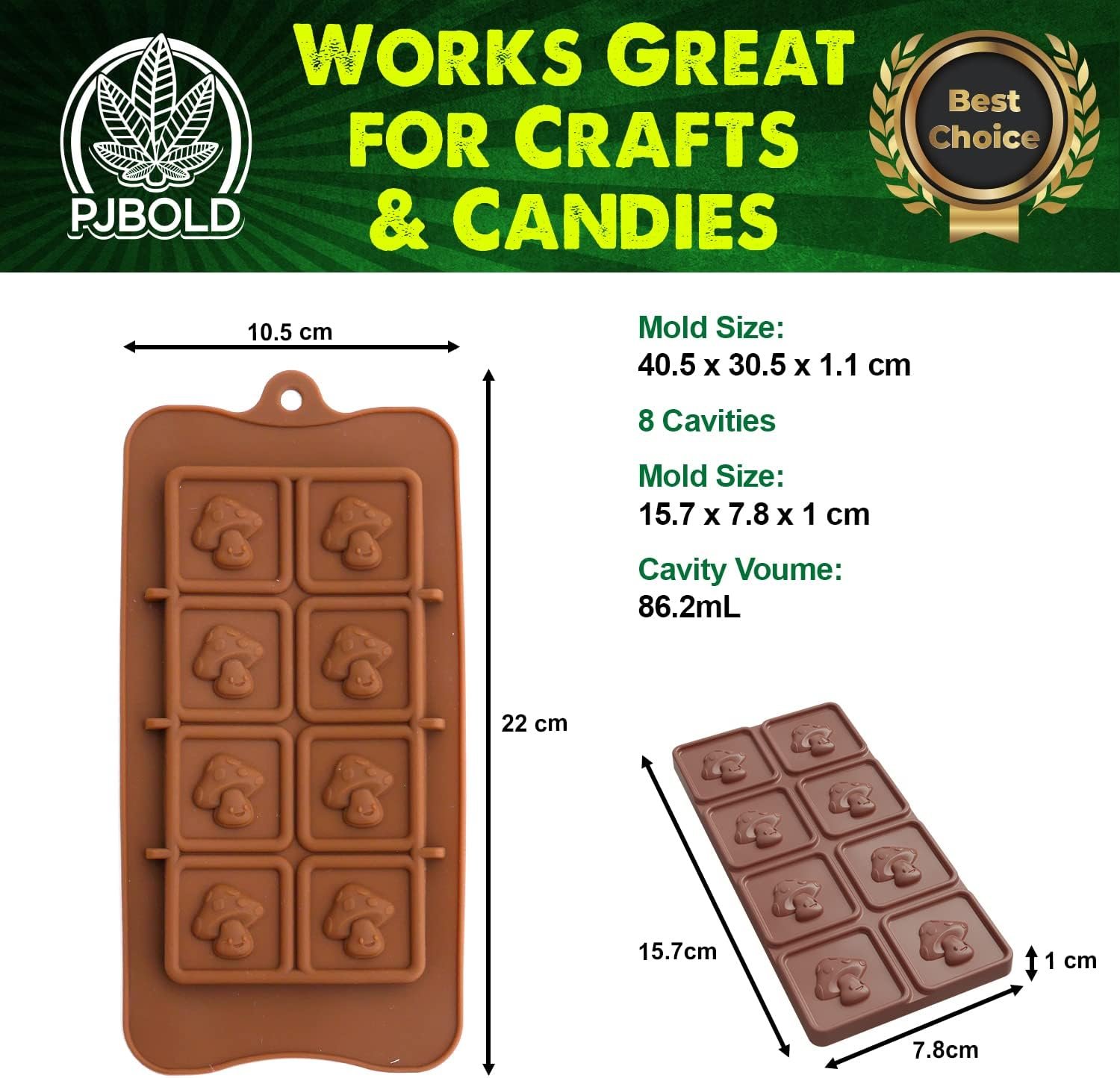 Mushroom Candy Bar Silicone Mold - Image 2