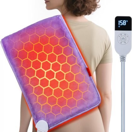 Hot Heating Pad for Cramps: Luxury Plush and 2X Graphene Electric Heating Pad for Back Period Cramps - Gentle Deep Relief for Women While Reading Watching TV - MAX 158℉ 2H Auto Off