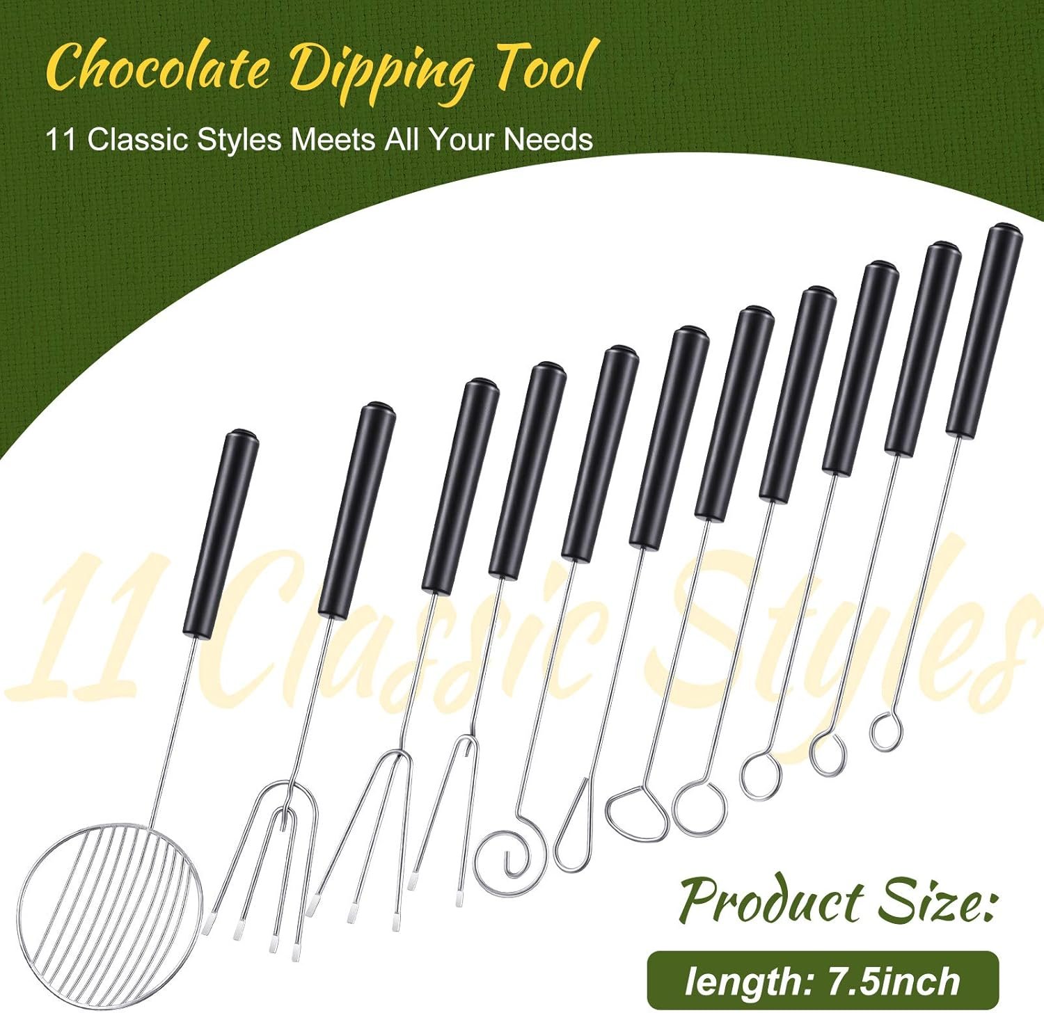 17 Pieces Candy Dipping Tools Set Culinary Decorating Spoons Chocolate Dipping Scoop Kitchen Cooking Tweezers Tongs Icing Spatula for Decorative Plates Making Desserts - Image 6