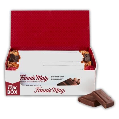 Fannie May, 12 Chocolate Candy Bars, Milk Chocolate, Caramel, Peanut Butter and Dark Chocolate, Variety Pack, 1.8 oz Each