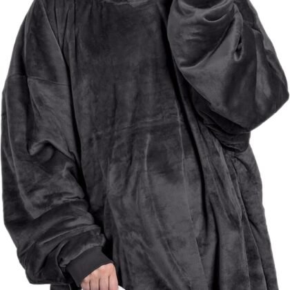 Bare Home Wearable Blanket Hoodie - Soft Plush Sherpa - Warm and Cozy - Oversized Wearable Blanket - Adult & Kid Sizes