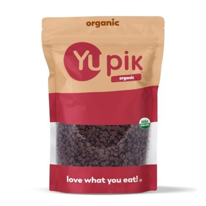 Yupik Organic Dark Chocolate Chips, 70% Cacao, 2.2 lb (35.2 oz), No Sugar Added, Gluten-Free, GMO-Free, Kosher, Vegan, Dairy-Free, Small Size, Rich Dark Chocolate, Melts Smoothly, Ideal for Baking