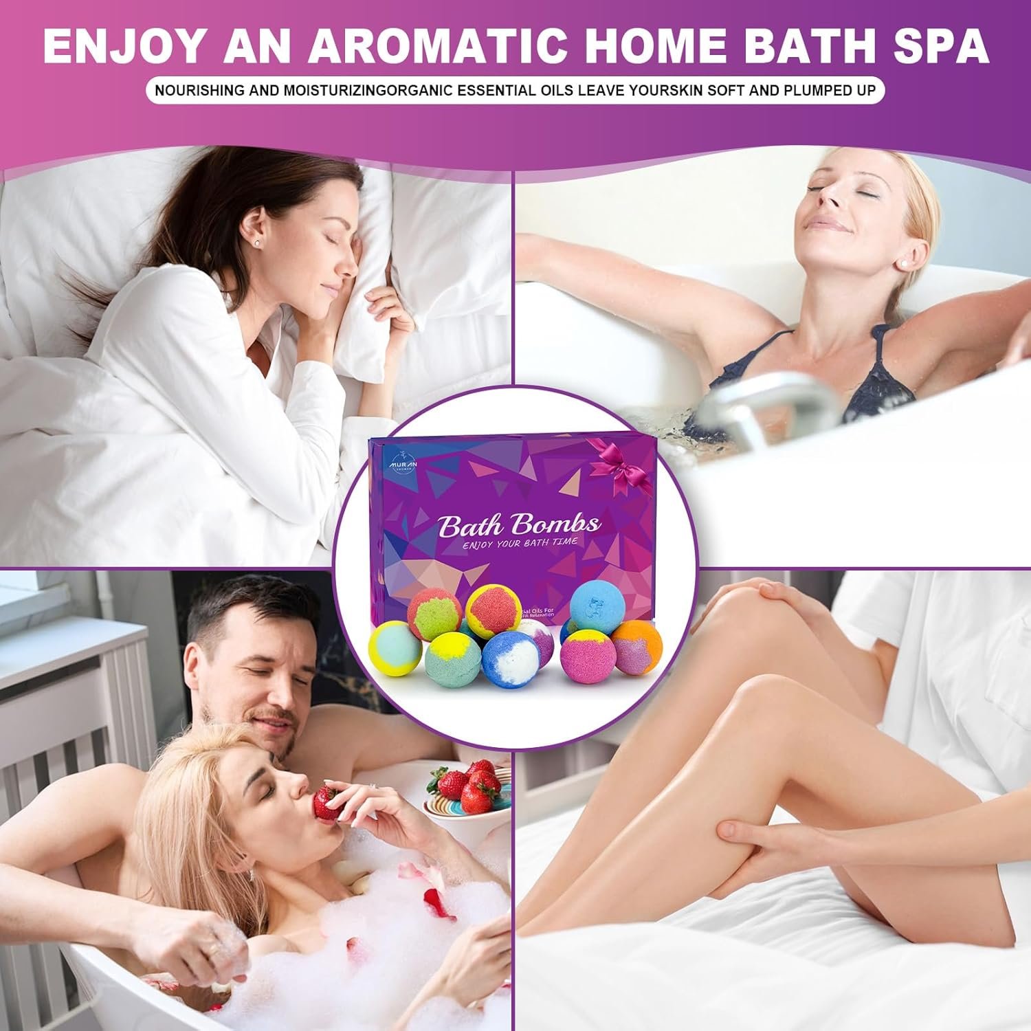 Bath Bombs for Women Gift Set 12 Pack Natural Relaxing Bath Bombs for Her,Aromatherapy Bubble Bath & Fizzy, Handmade Birthday Easter Basket Gifts for Women Gifts idea for Wife/Teens, Girlfriend,Kids - Image 4