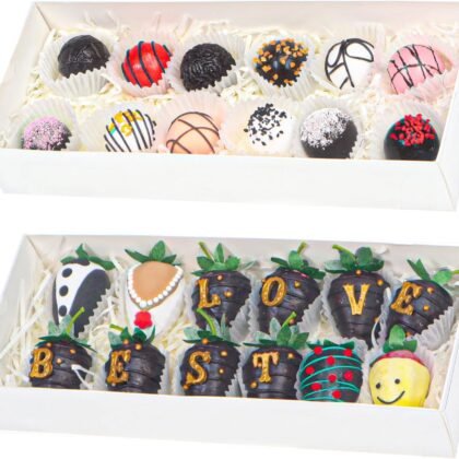 20Pack 12x 4.8 x 2Inches Clear Chocolate Covered Strawberries Boxes for 12 Cookies Boxes Charcuterie Boxes Bakery Boxes Cakesickle Gift Boxes for Christmas Valentine's Mother's Day