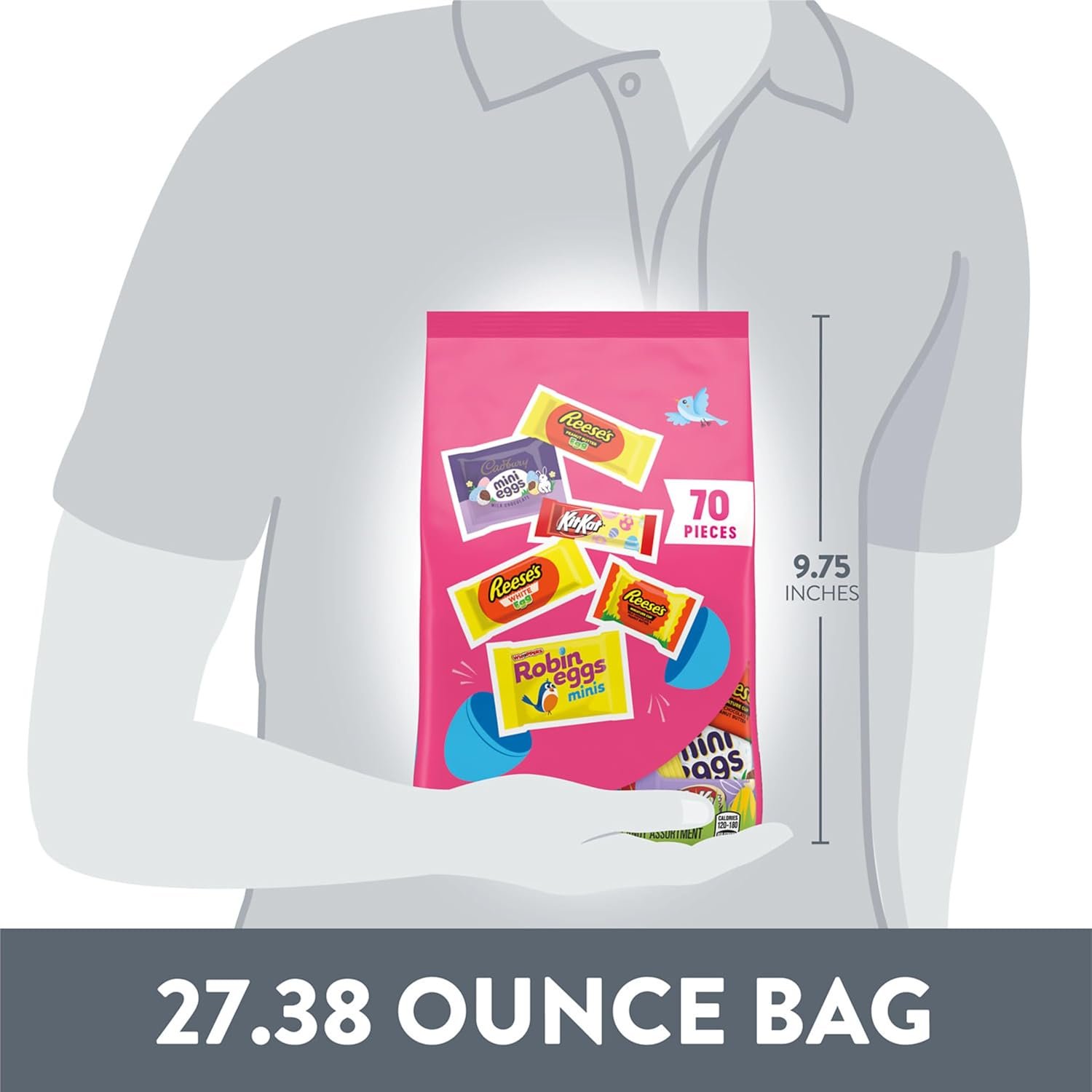 Hershey Assorted Flavored, Easter Candy Bag, 27.83 oz (70 Pieces) - Image 4