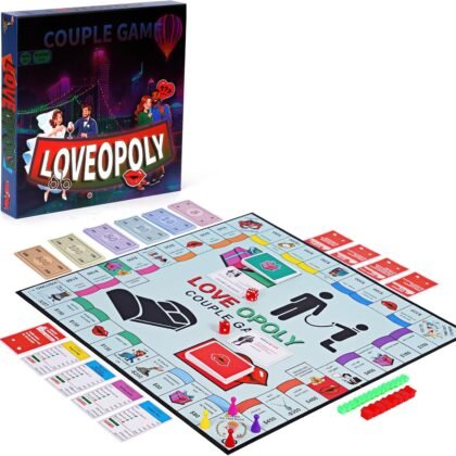 LOVEOPOLY: Fun Couples Board Game for Date Nights & Conversations – Build Connection with Playful Challenges (2-4 Players)