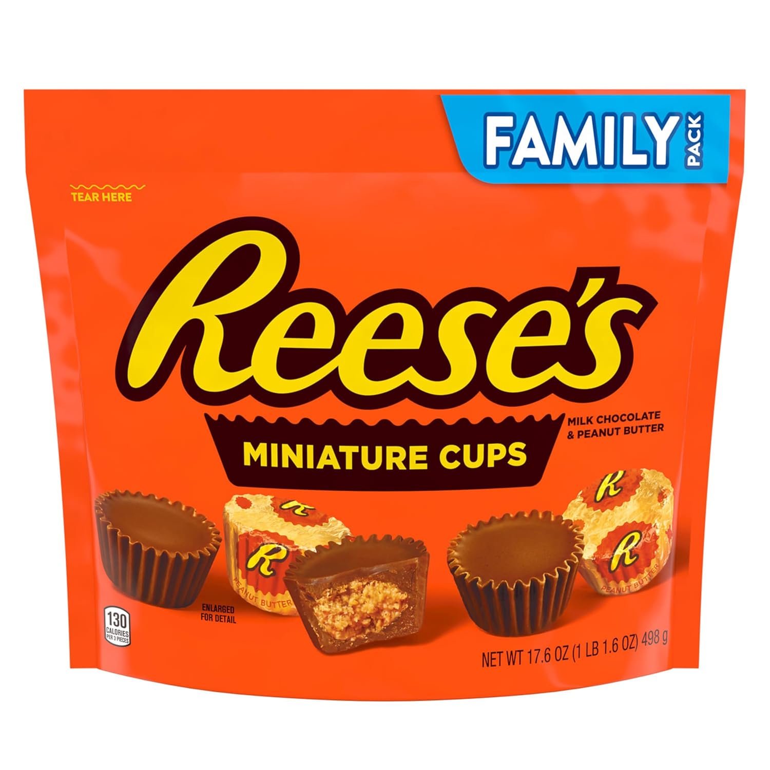 REESE'S Miniatures Milk Chocolate Peanut Butter Cups, Candy Family Pack, 17.6 oz - Image 3