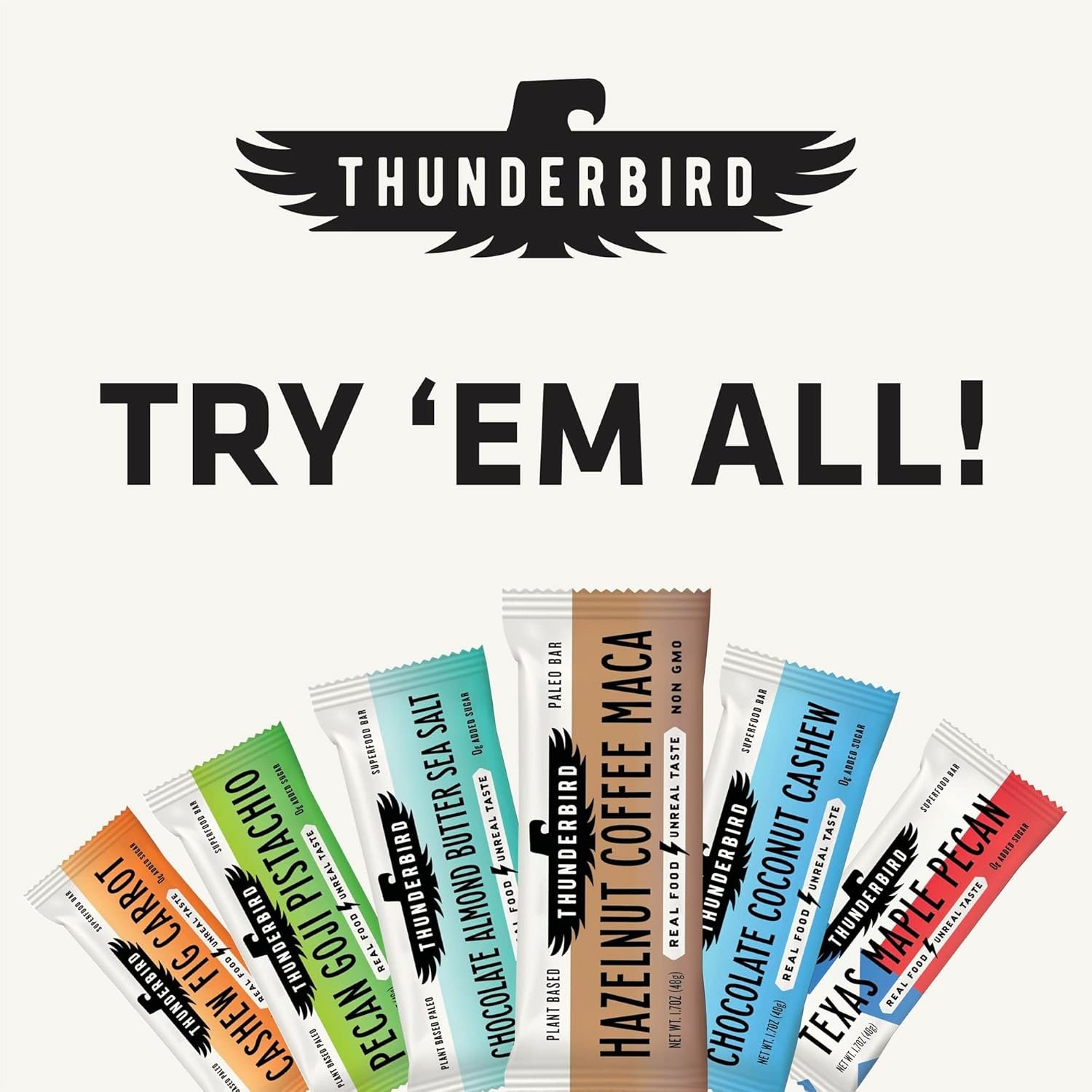 Thunderbird Bars Energy Snack, Gluten-Free with Protein, Healthy Real Food, Vegan Paleo Non-GMO, No Added Sugar, Mexican Hot Chocolate Flavor (12 Count, 1.7 oz. Bars) - Image 3