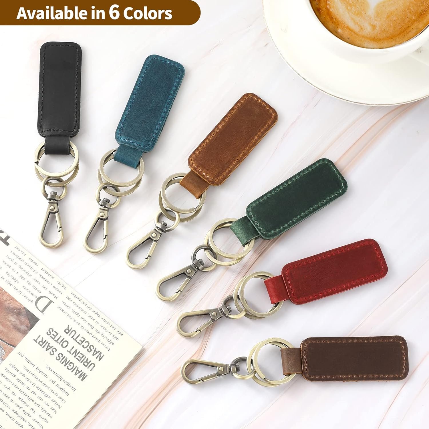 Jack&Chris Genuine Leather Car Keychain, Universal Key Fob Keychain, Leather Key Chain Holder for Men and Women, JC306 - Image 4