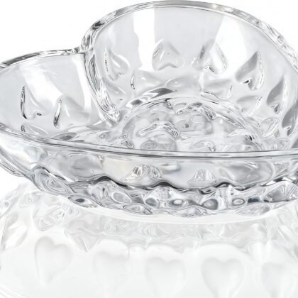 H&D HYALINE & DORA 5.1'' Crystal Jewelry Tray for Women, Heart Shaped Jewelry Plate Ring Dish, Clear Trinket Dish for Jewelry, Ring Dish for Birthday Friends Daily Family