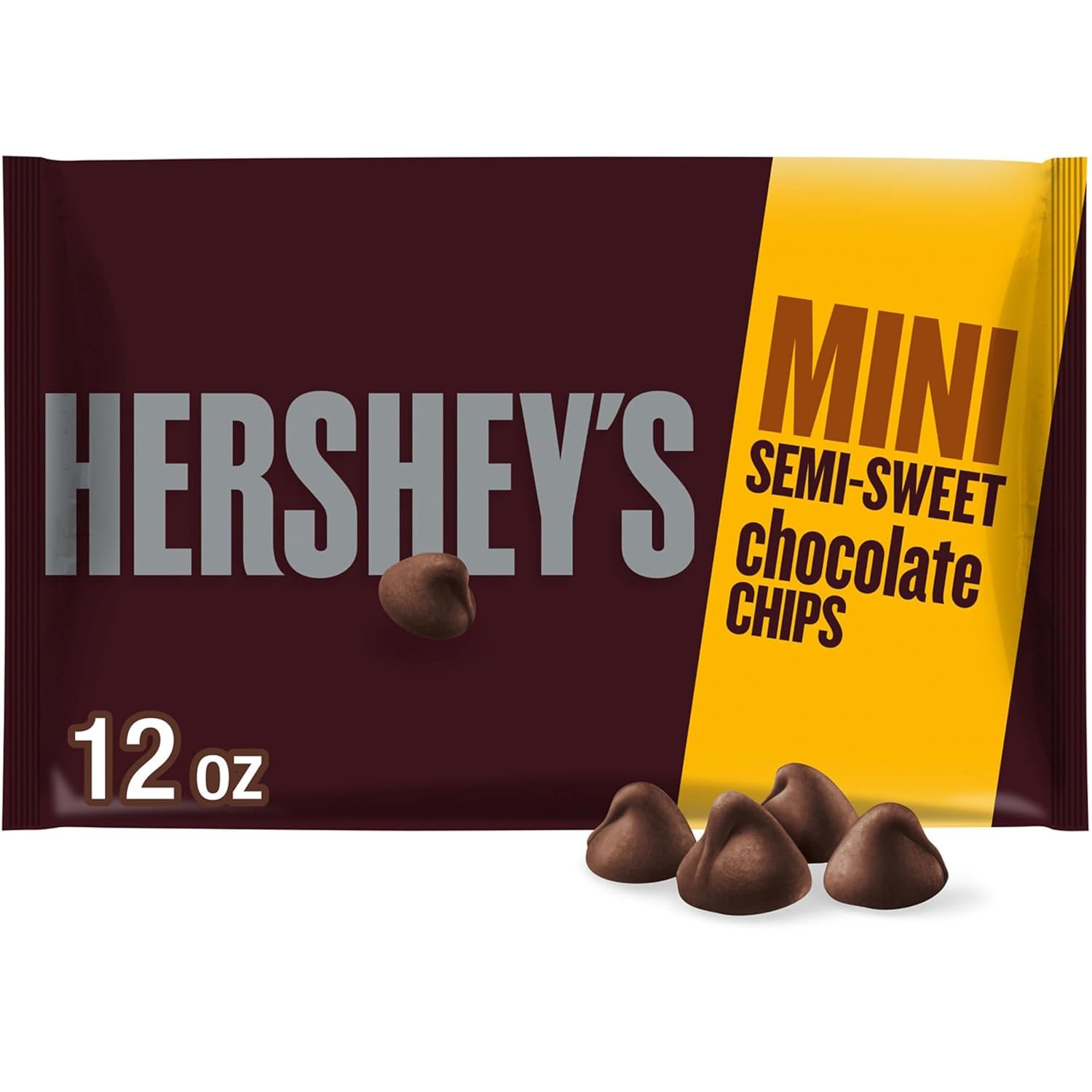 HERSHEY'S Mini Semi-Sweet Chocolate Baking Chips Bag, 12 oz