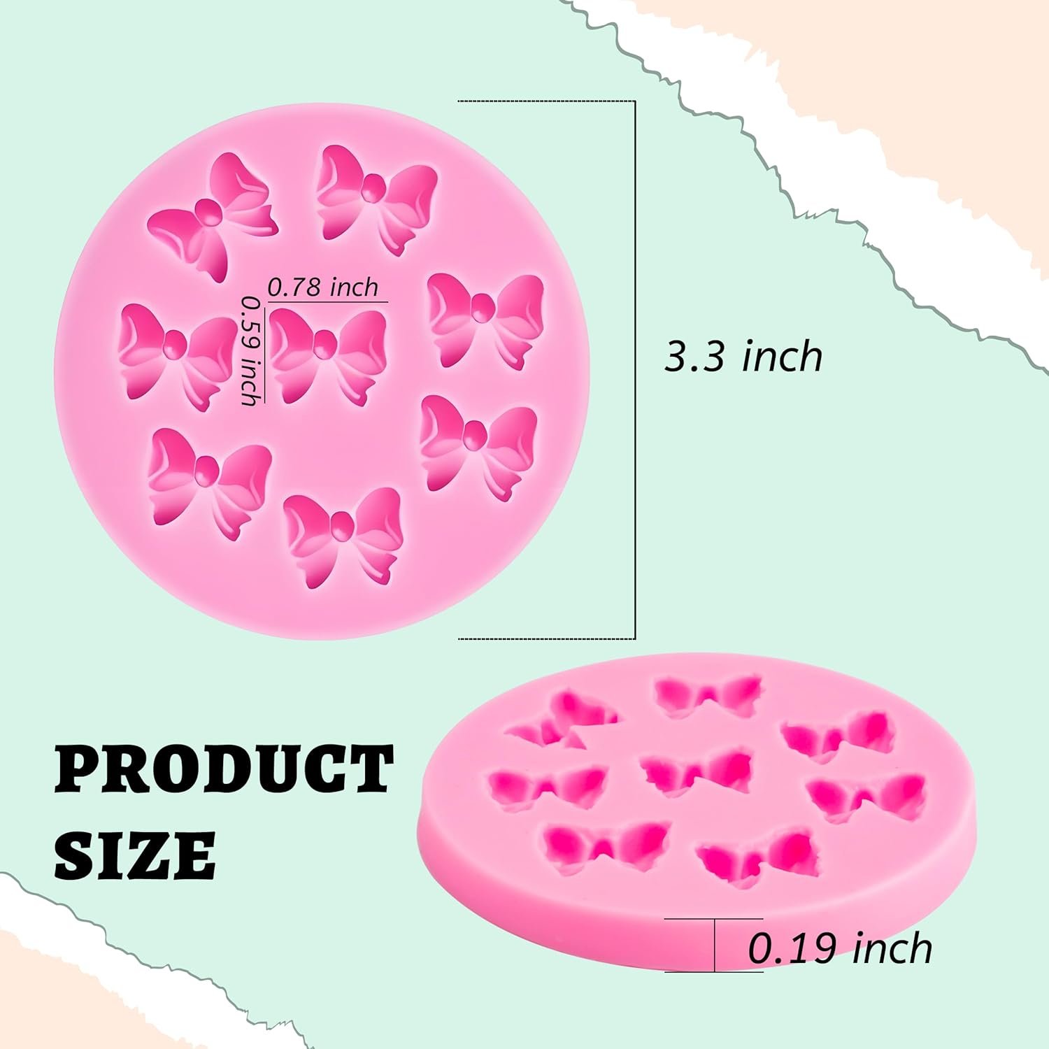 YunKo W0770 8 Mini Bows Silicone Fondant Molds Chocolate Sugar Candy Cake Pop Bow Craft Molds DIY Cake Decorating - Image 7