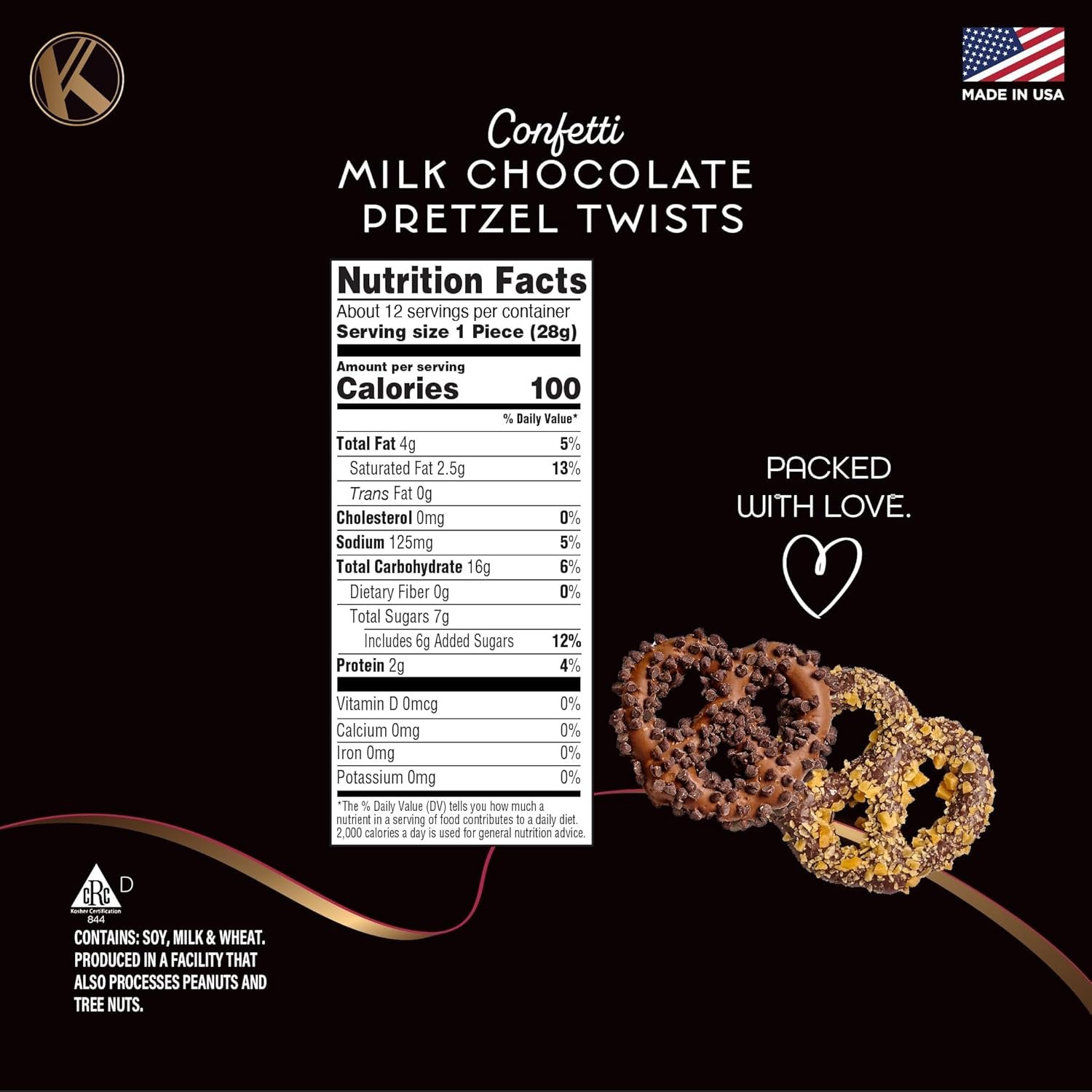 KREMERY Creamy Chocolate Cravings - Easter Chocolate Covered Pretzel Twists Gift Basket with Candied Toppings (12 Pretzels) Ramadan Gifts Sweet Treats in Confetti Tower Kosher - Image 2