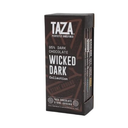 Taza Chocolate Organic Wicked Dark 95% Dark Bar Variety Pack Bundle, 2.5 oz (4 count), Vegan