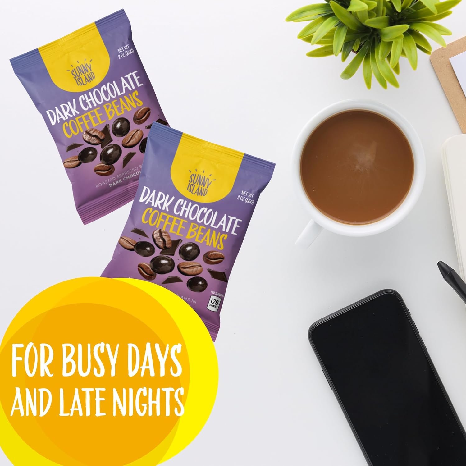 Dark Chocolate Covered Espresso Coffee Beans, (2 Ounces) Pack of 12 - Image 6