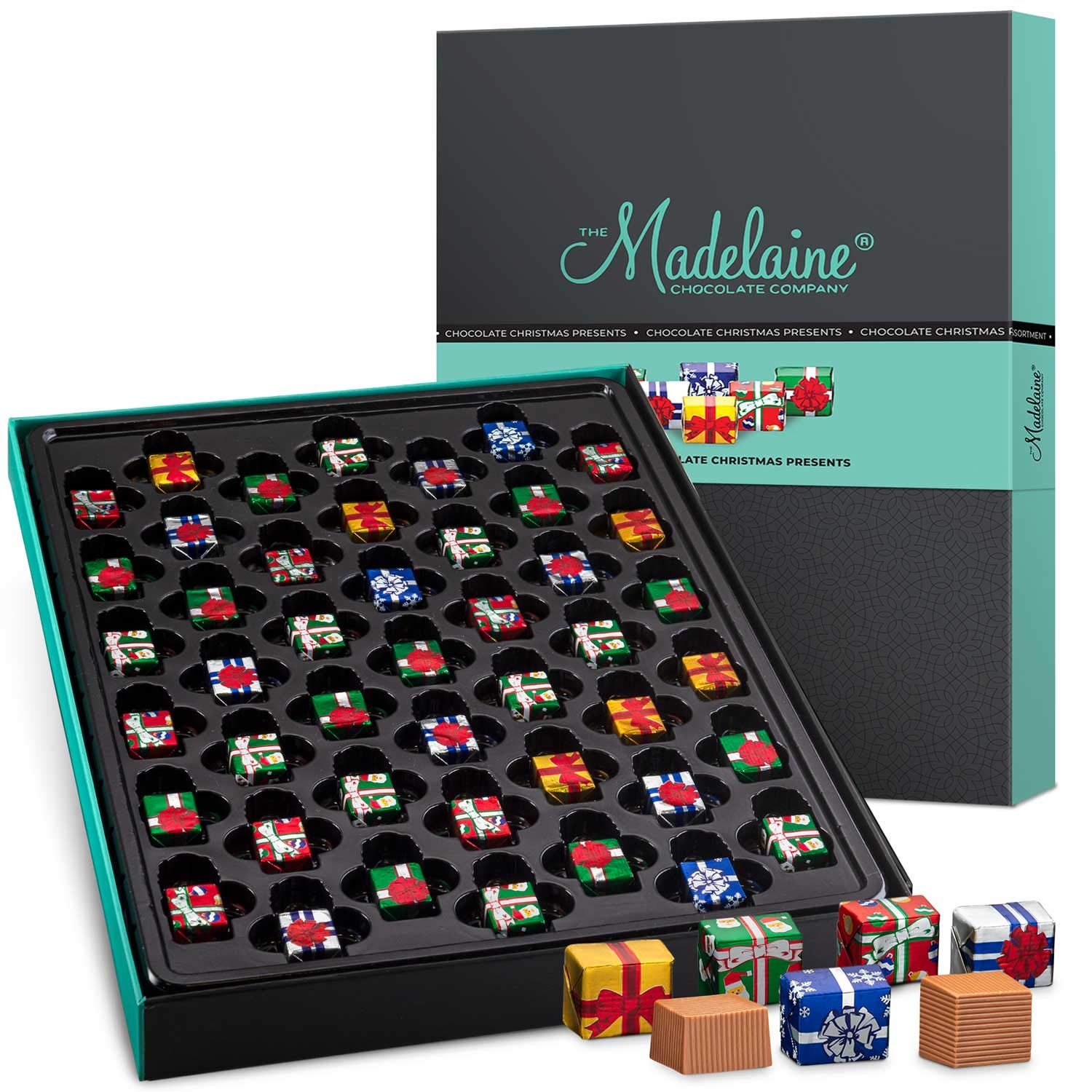 Madelaine Chocolate Extra Large Gift Box - Christmas Holiday Themed Gourmet Chocolate Candy - for Food Gift Baskets Idea - Wrapped in Italian Foil