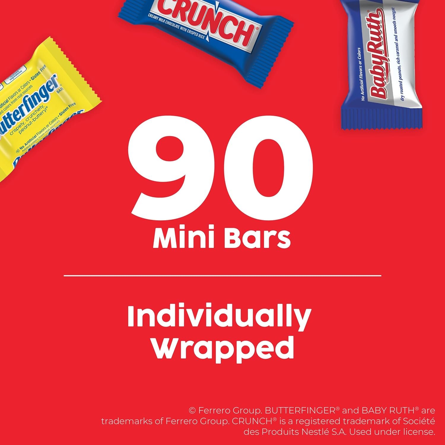 Assorted Butterfinger, Crunch, and Baby Ruth Mini Chocolates, 90 count Party Pack, 32.4 oz - Image 4