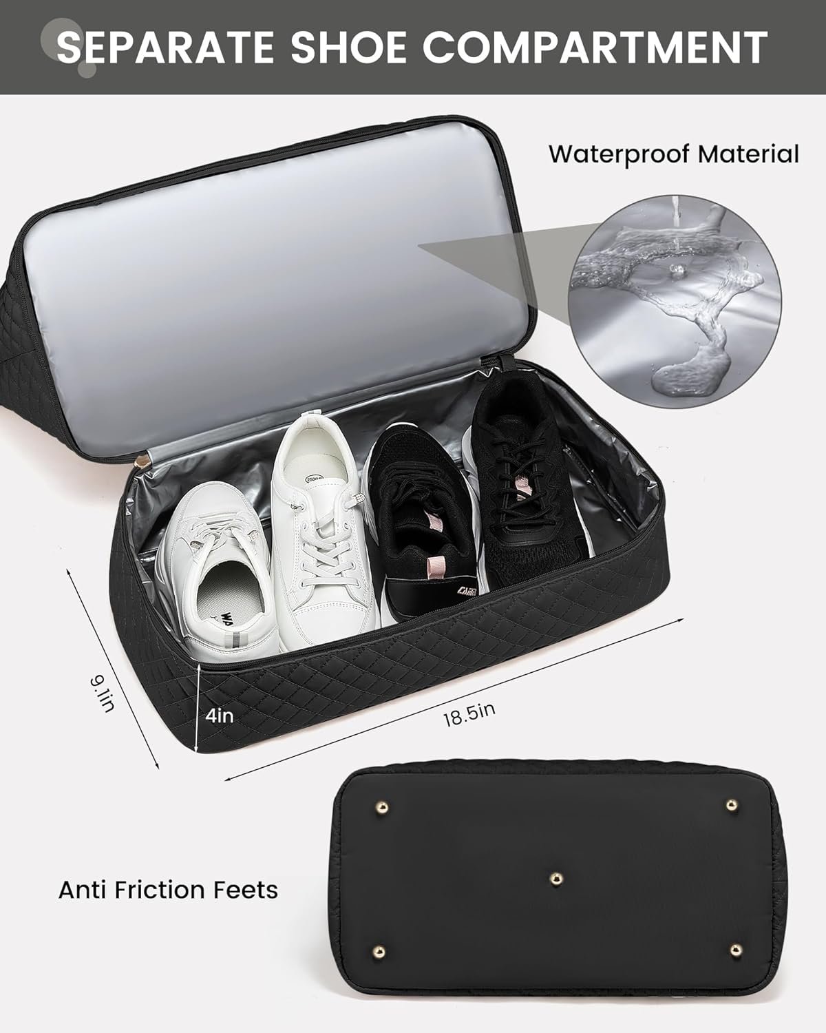 LOVEVOOK Weekender Bags for Women, Travel Duffle Bag with Shoe Compartment, Gym Duffel Bag with Makeup Bag Carry-on Tote Bag for Airplanes Weekend, Hospital Bags for Labor and Delivery - Image 3