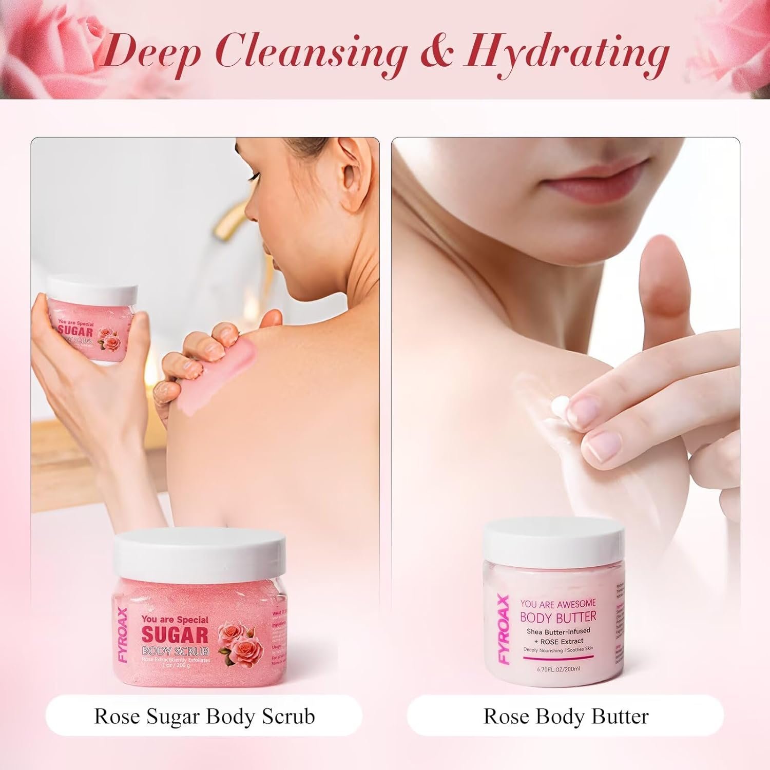 Spa Gifts for Women 7 Pcs Home Spa Kit Rose Gifts for Woman,Spa Gift Baskets Self Care Gifts Spa Gift for Women Birthday,Mothers Day Basket Easter Christmas Bath Set - Image 6