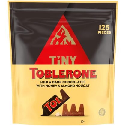 TOBLERONE Tiny Assorted Chocolate Bars Variety Pack (Milk & Dark), Bulk Chocolate, Halloween Candy, 125 Pieces