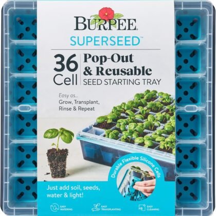 Burpee SuperSeed Seed Starting Tray | 36 Cell Reusable Seed Starter Tray | for Starting Vegetable, Flower & Herb Seeds | Indoor Grow Kit for Plant Seedlings | for Germination Success