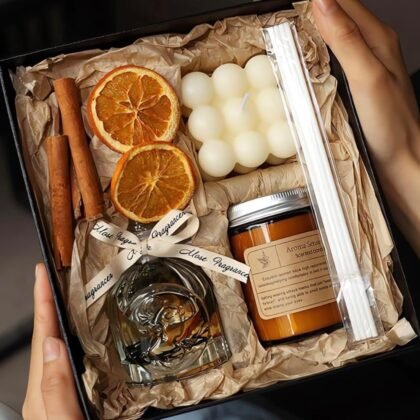 Candles Gift Set. Scented Candle and Aroma Reed Diffuser Set. Aromatherapy. Candles for Valentines Day, Housewarming, Birthday, Women and Men. Present for Mom, Dad. Lavender Candle (Lavender)