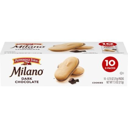 Pepperidge Farm Milano Cookies, Dark Chocolate, 10 Packs, 2 Cookies per Pack