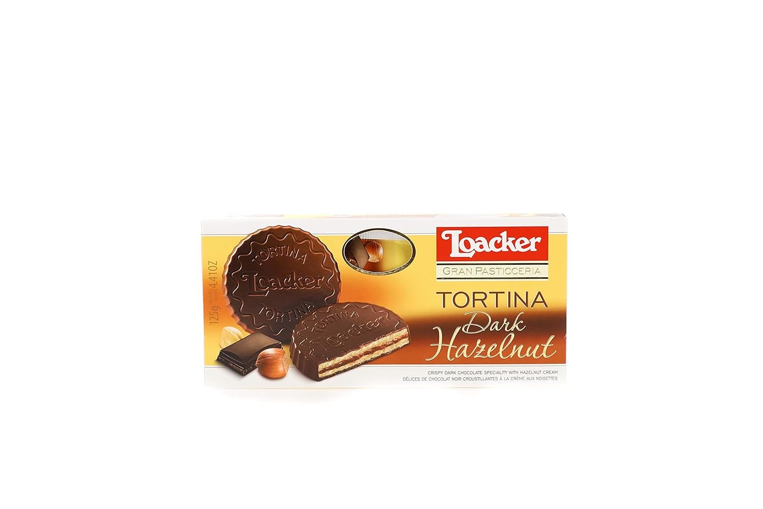 Loacker Tortina Premium Chocolate Coated Wafer, Dark Noir 125g/4.41 oz.