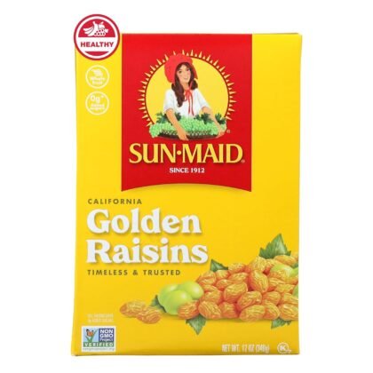 Sun-Maid California Golden Raisins - 12 oz Sharing-Size Box - Dried Fruit Snacks, Back to School Lunches, and Natural Sweeteners