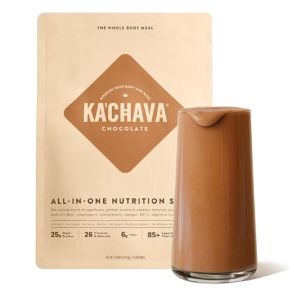 Ka’Chava Whole Body Meal Shake Chocolate 2 lb – Vegan Protein Powder with 85+ Superfoods & Greens – Plant-Based Meal Replacement with Probiotics & Digestive Enzymes – Gluten & Dairy Free (15 Servings)