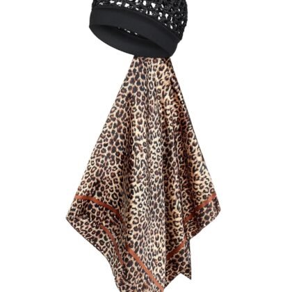 Protective Hair Wrap Scarf & Hair Net 2 in 1 - Satin Scarf with Net for Sleeping, Travel & After Silk Press