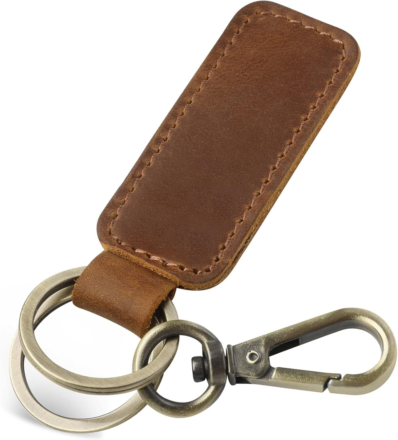 Jack&Chris Genuine Leather Car Keychain, Universal Key Fob Keychain, Leather Key Chain Holder for Men and Women, JC306