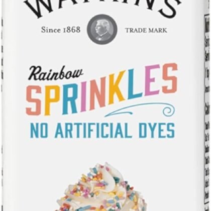 Watkins Rainbow Decorating Sprinkles, No Artificial Dyes, Kosher, 3.4 Ounce Jar, 1-Pack