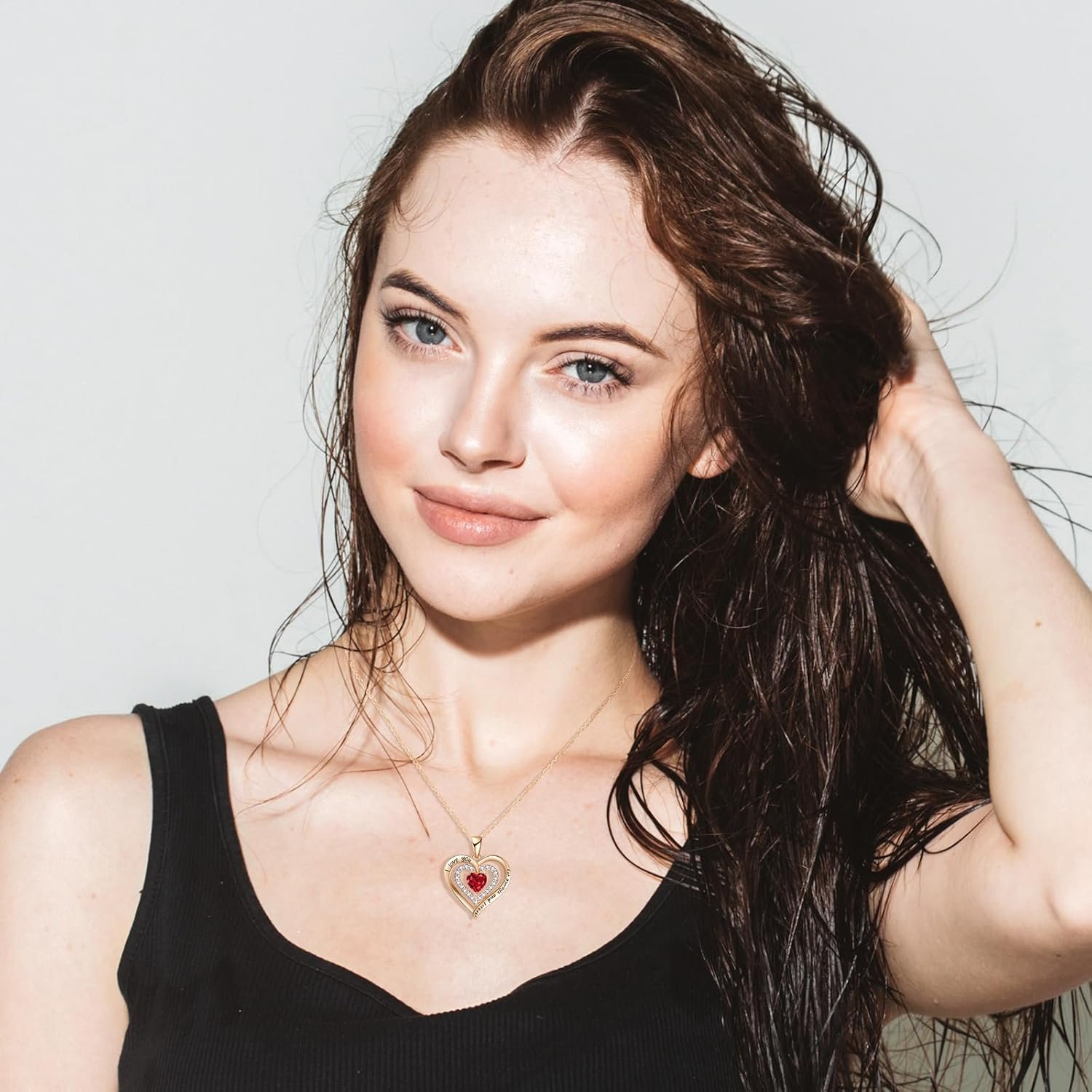 REDBEE Necklaces for Women Birthstone Heart Necklace Jewelry for Wife Girlfriend Woman Necklace - Image 2