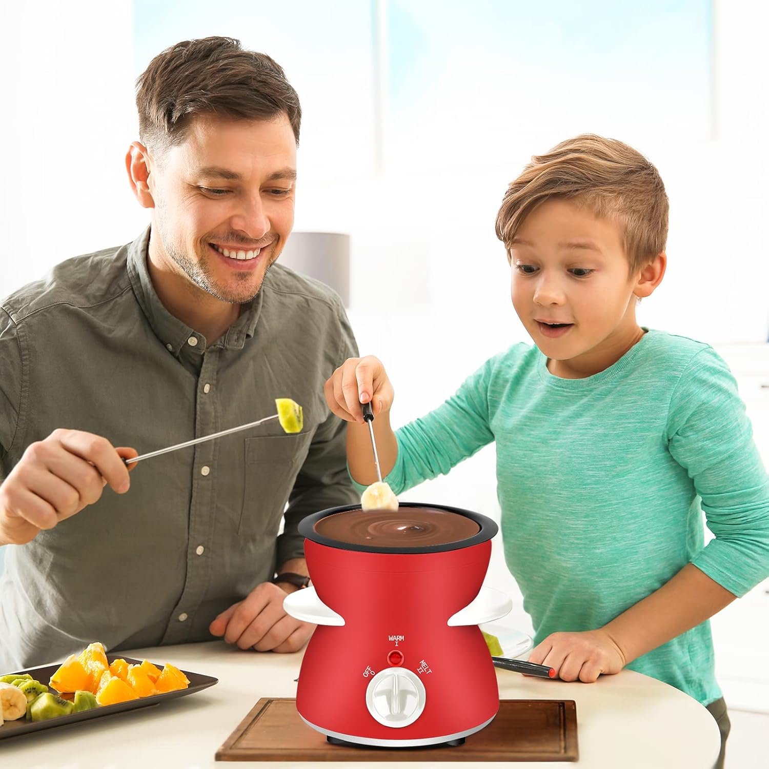 Fondue Pot Set, Mini Electric Fondue Pot Set for Melting Chocolate Cheese, Chocolate Meting Pot fondue maker with Dipping Forks For Holiday Christmas Birthday Gift - Image 6