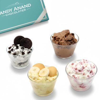 ANDY ANAND CHOCOLATIER Sugar Free Sampler of 4 Cakes Red Velvet, Chocolate, Cookies & Cream, Banana 3.7 lbs Indulge in No Added Sugar artisan bliss with real California cream Keto & Diabetic friendly