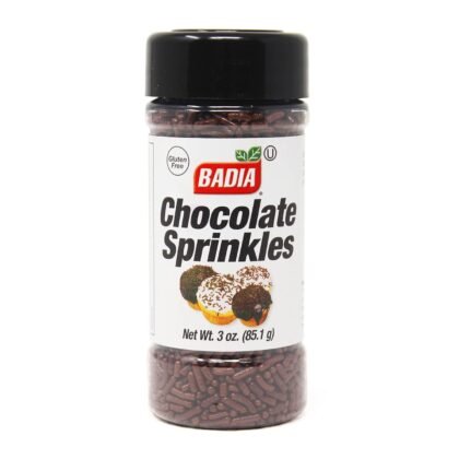 Badia Chocolate Sprinkles, 3 oz - Sweet Crunchy Dessert Topping for Cakes, Cookies, Cupcakes, Donuts, Ice Cream & Beverages